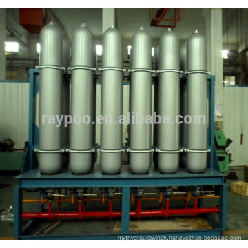 Hydraulic accumulator set for hydraulic extrusion machine